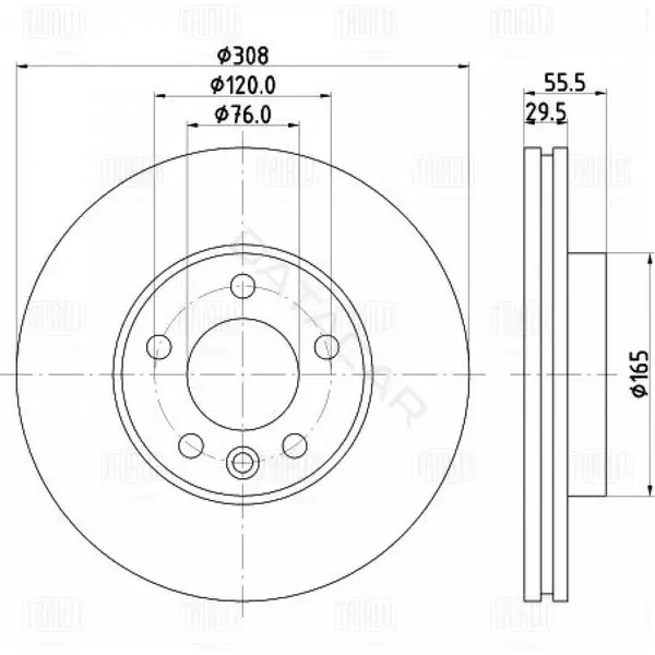 Тормозные диски TRIALLI DF185101