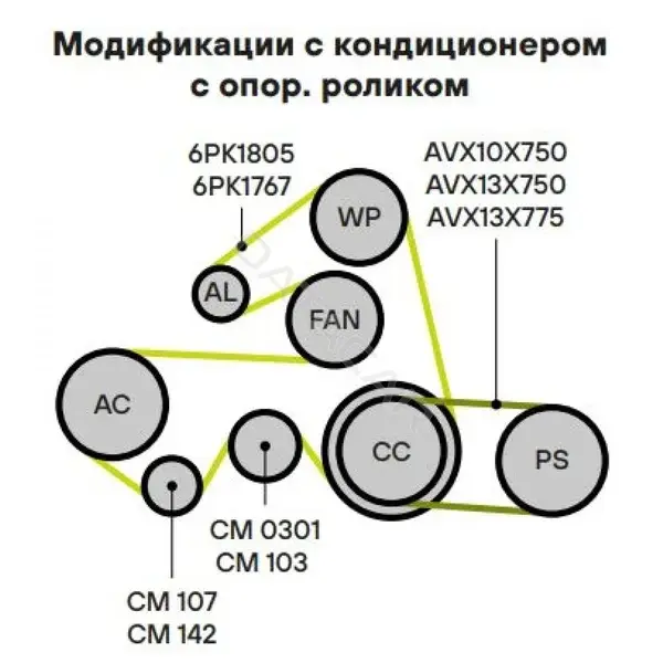 Натяжной ролик ГРМ TRIALLI CM107