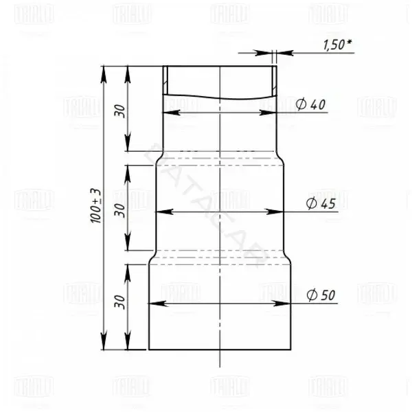 Глушитель выхлопных газов TRIALLI EMP404550