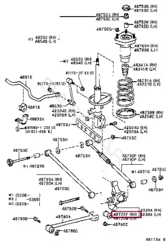 Сайлентблок рычага TOYOTA 48725-03010
