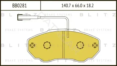 Тормозные колодки BLITZ BB0281