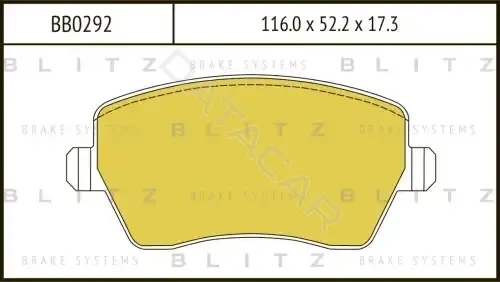 Тормозные колодки BLITZ BB0292