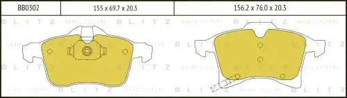 Тормозные колодки BLITZ BB0302