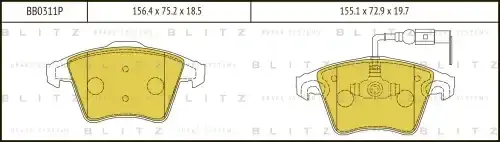 Тормозные колодки BLITZ BB0311P