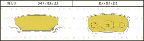 Тормозные колодки BLITZ BB0316