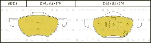 Тормозные колодки BLITZ BB0319