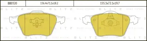 Тормозные колодки BLITZ BB0320