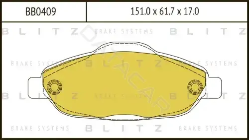 Тормозные колодки BLITZ BB0409