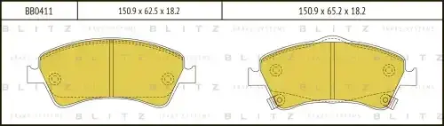 Тормозные колодки BLITZ BB0411
