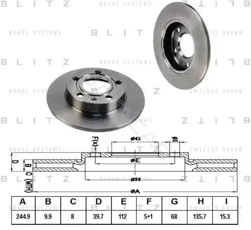 Тормозные диски BLITZ BS0168