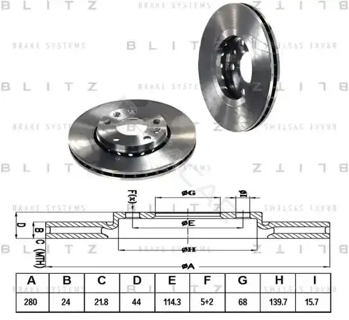 Тормозные диски BLITZ BS0296