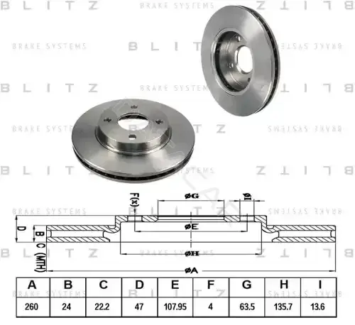 Тормозные диски BLITZ BS0336