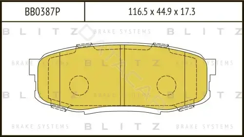 Тормозные колодки BLITZ BB0387P