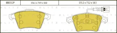 Тормозные колодки BLITZ BB0312P