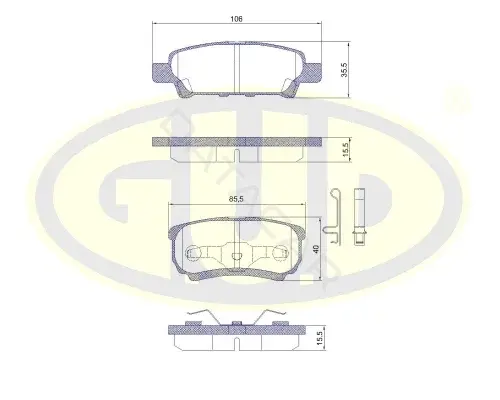 Тормозные колодки GUD GBP105102