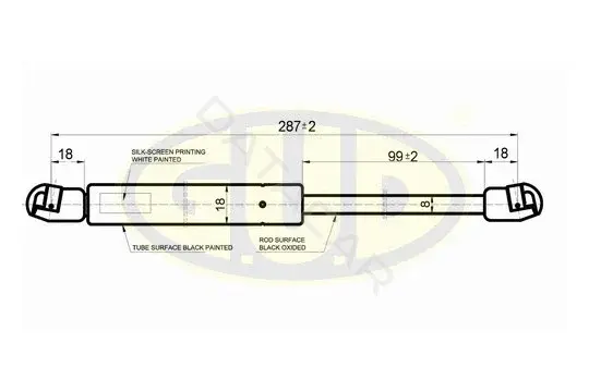 Амортизатор крышки багажника, капота, заднего стекла GUD GGS020489