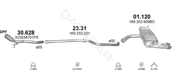 Глушитель выхлопных газов POLMOSTROW 03.176