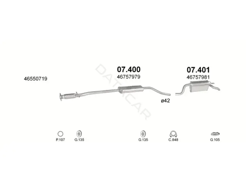 Глушитель выхлопных газов POLMOSTROW 07.400