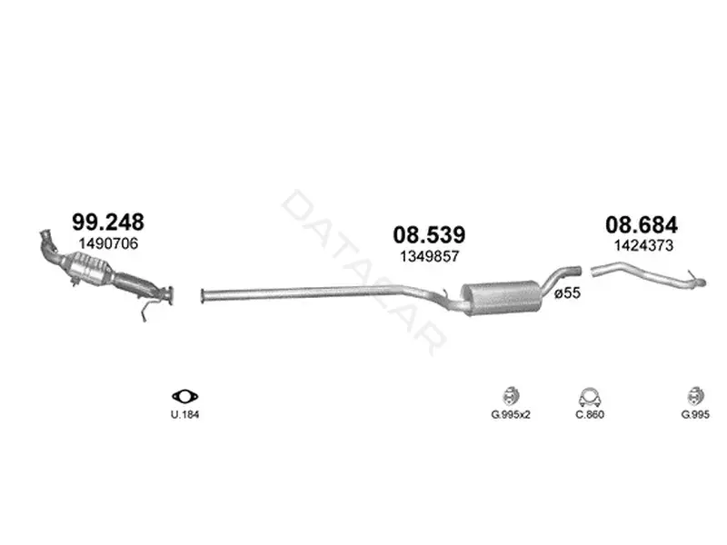Глушитель выхлопных газов POLMOSTROW 08.539