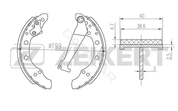 Барабанные колодки ZEKKERT BK-4075