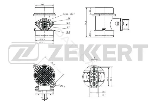 Датчик давления воздуха ZEKKERT SE-1075