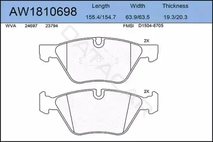 Тормозные колодки AYWIPARTS AW1810698