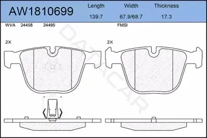 Тормозные колодки AYWIPARTS AW1810699