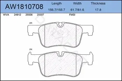 Тормозные колодки AYWIPARTS AW1810708