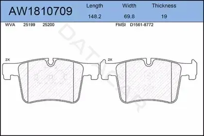 Тормозные колодки AYWIPARTS AW1810709