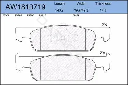 Тормозные колодки AYWIPARTS AW1810719