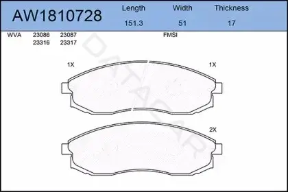 Тормозные колодки AYWIPARTS AW1810728