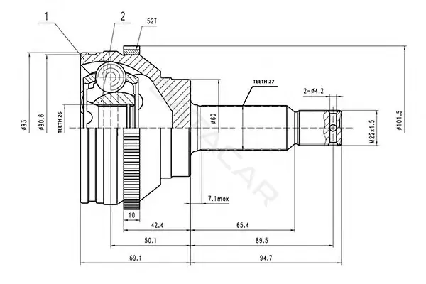 Шрус AYWIPARTS AW1510020A