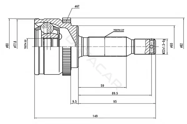Шрус AYWIPARTS AW1510044A