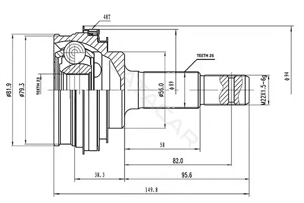 Шрус AYWIPARTS AW1510163A