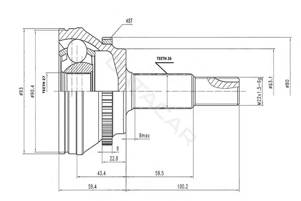 Шрус AYWIPARTS AW1510357A