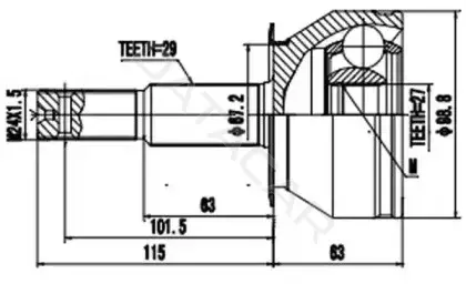 Шрус AYWIPARTS AW1510657