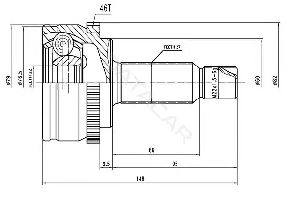 Шрус AYWIPARTS AW1511049A