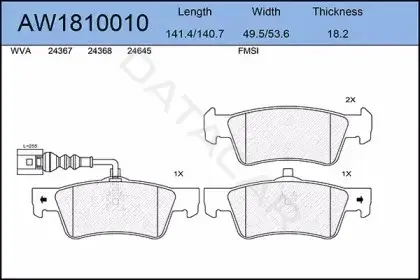 Тормозные колодки AYWIPARTS AW1810010