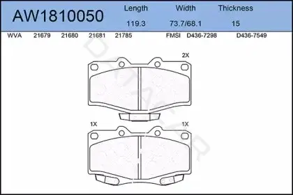 Тормозные колодки AYWIPARTS AW1810050