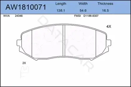 Тормозные колодки AYWIPARTS AW1810071