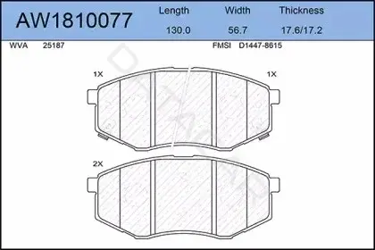 Тормозные колодки AYWIPARTS AW1810077