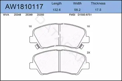 Тормозные колодки AYWIPARTS AW1810117