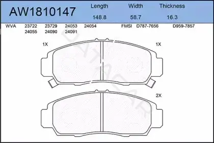 Тормозные колодки AYWIPARTS AW1810147