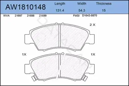 Тормозные колодки AYWIPARTS AW1810148