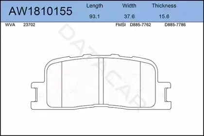 Тормозные колодки AYWIPARTS AW1810155
