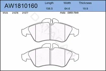 Тормозные колодки AYWIPARTS AW1810160