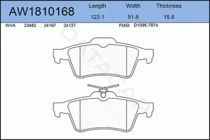 Тормозные колодки AYWIPARTS AW1810168