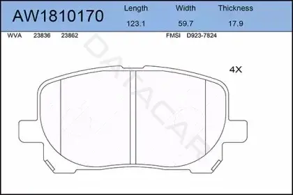 Тормозные колодки AYWIPARTS AW1810170