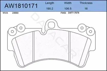 Тормозные колодки AYWIPARTS AW1810171