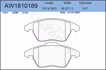 Тормозные колодки AYWIPARTS AW1810189